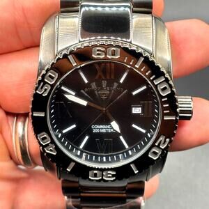 Swiss Legend Commander SL-10059-GM-104 Black Dive Ion Plated Men's Watch NIBWT